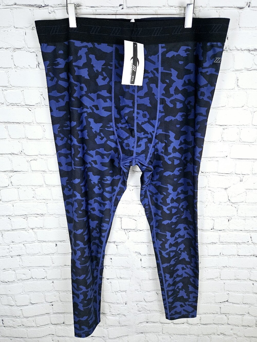 ZYIA ACTIVE | blue camp compression tights workout gym leggings
